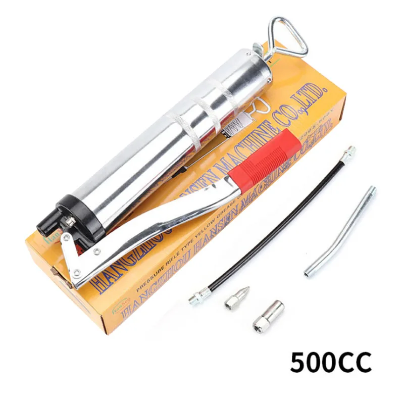 800cc double rod aluminum alloy grease gun 500cc chain type transparent tube manual grease gun oil pump