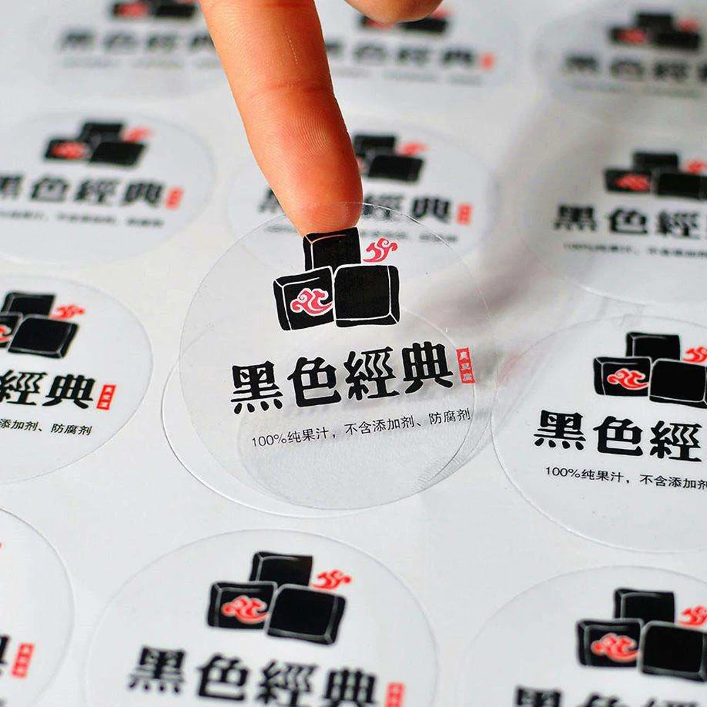 Printing transparent adhesive, transparent sticker, customized various shapes, white ink can be printed