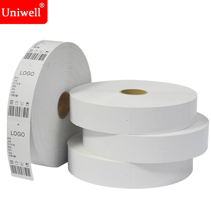 1 Roll Blank Clothing Tag 35mm-50MM Width 250G White Kraft Paper  Certificate Price Label For Transfer Barcode Printing