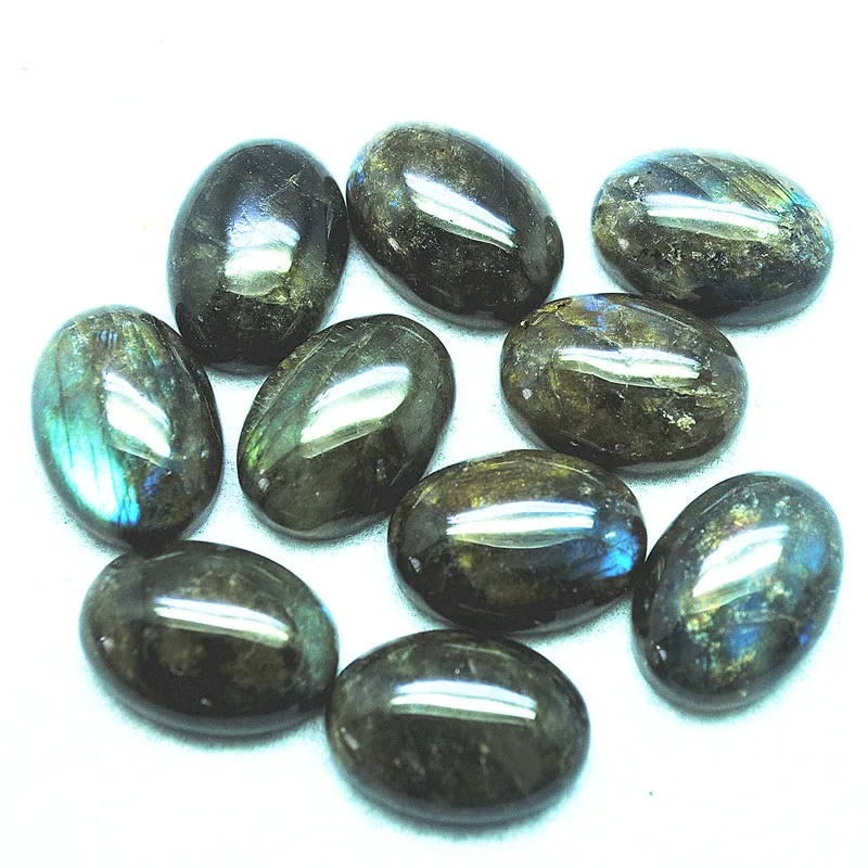 5PCS Nature Labradorite Stone Cabochons Good Quality AAA OVAL Shape 10x14MM 12X16MM 13X18MM Loose Beads Cabs No Hole Top Sells