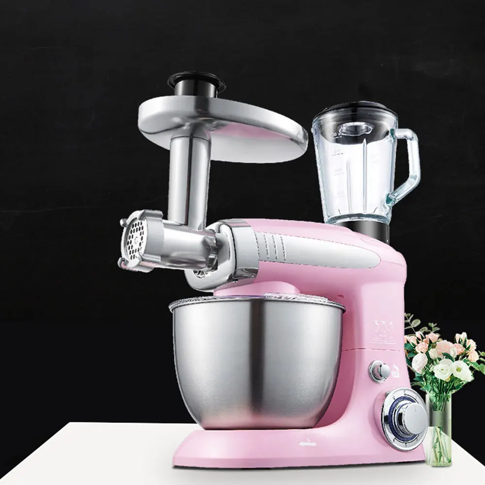 Stand Mixer Stainless Steel Bowl 6-Speed Kitchen Food Blender Cream Egg Whisk Cake Dough Kneader Bread Maker