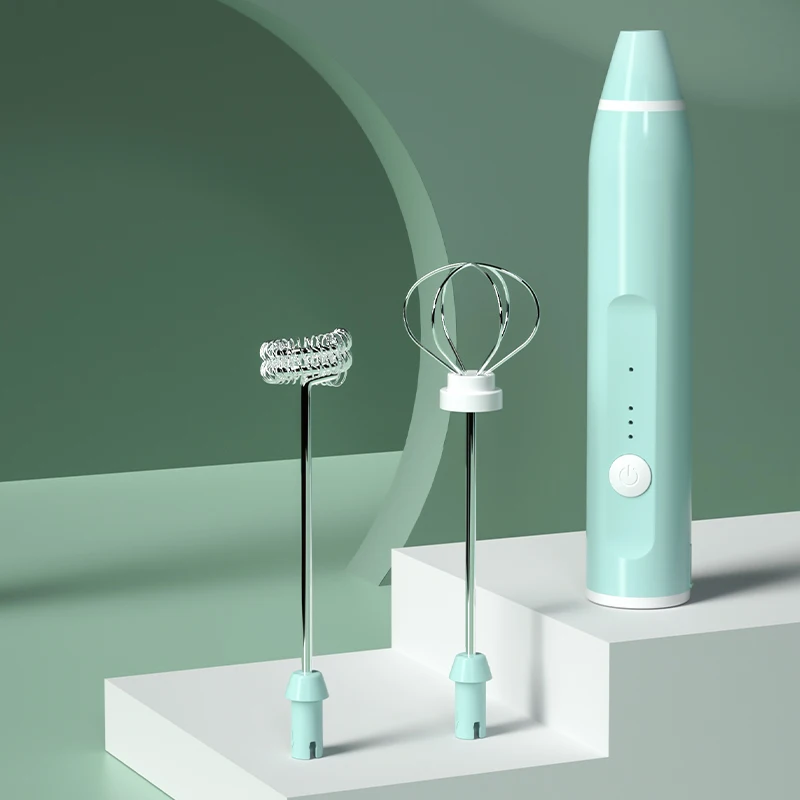 3-geschwindigkeiten Elektrische Schneebesen Kaffee Milch Mischer Köpfe Schneebesen Edelstahl-düse Rührer USB Aufladbare Handheld Lebensmittel Mixer Schneebesen