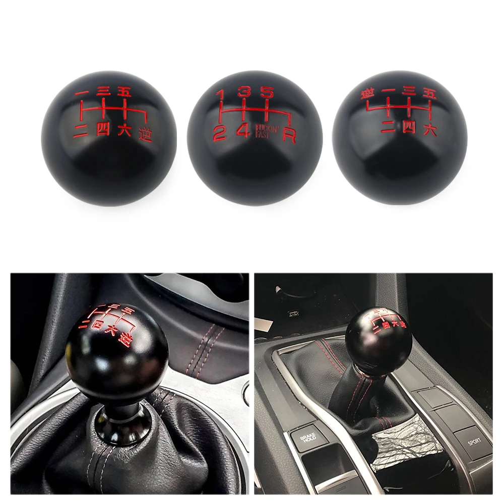 Czarna gałka zmiany biegów 6 biegów M10X1.5/M10X1.25/M8X1.25 w stylu JDM do Honda Acura/TOYOTA/NISSAN