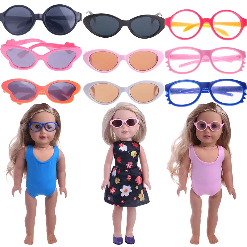 Doll-Accessories Candy Colored Simple Sunglasses For 18Inch Baby &43Cm Girl Born American Dress Up Doll Cute Christmas Gift