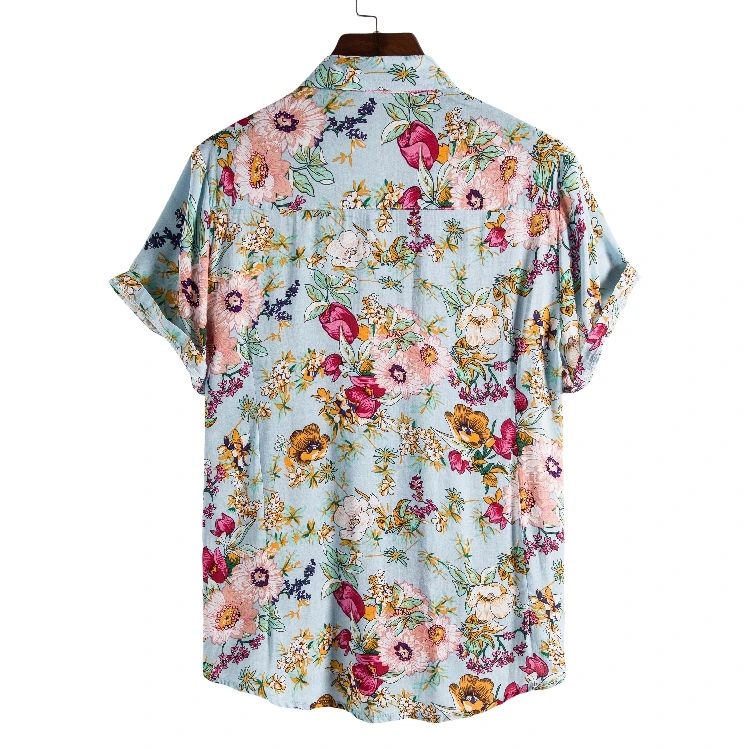 Floral Hawaiian Aloha Shirt Men 2022 Summer Short Sleeve Quick Dry Beach Wear Casual Button Down Vacation Clothing Chemise Homme