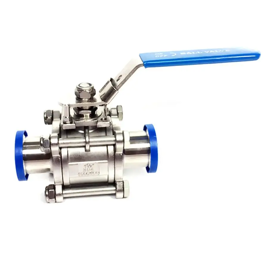 

Fit 19mm 3/4" Pipe OD x 1.5" Tri Clamp Sanitary 3-Piece Ball Shut Off Valve SUS 304 Stainless Beer Brewing Home Factory