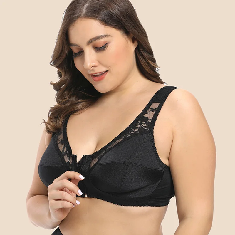 Push Up Bras Voor Vrouwen Volle Cup Kant Vest Beha Brasserie Plus Size C D E Cup Sexy Lingerie Zwart bras Voor Vrouwen Bralette Geen Pad