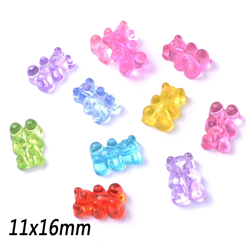 10/20 Stück Gummibärchen-Perlen mit vertikalem Loch, transparente matte Perlen für die Schmuckherstellung, Armbandanhänger, Halsketten, Ohrringe, Anhänger – Detail 5
