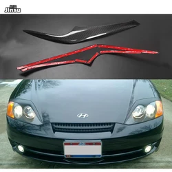 Carbon Fiber Headlight eyelid cover decorative sticker For Hyundai Coupe 2003 - 2005 FX 2.0 2.7 Sport style car front eyebrow