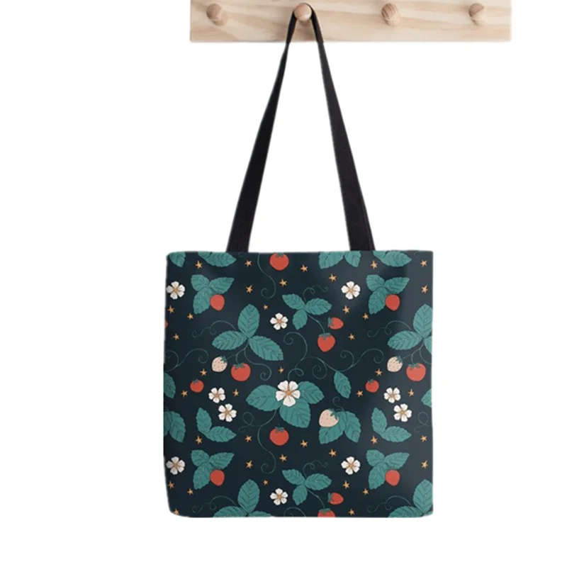 Shopper dark wild forest mushrooms Printed Tote Bag women Harajuku shopper handbag girl Shoulder shopping bag Lady Canvas Bag