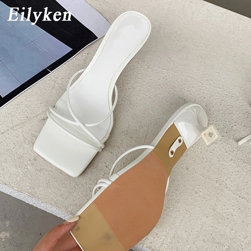 Eilyken Fashion Gold Silver Sandals Thin Low Heel Lace Up Rome Summer Gladiator Women Casual Narrow Band Shoes