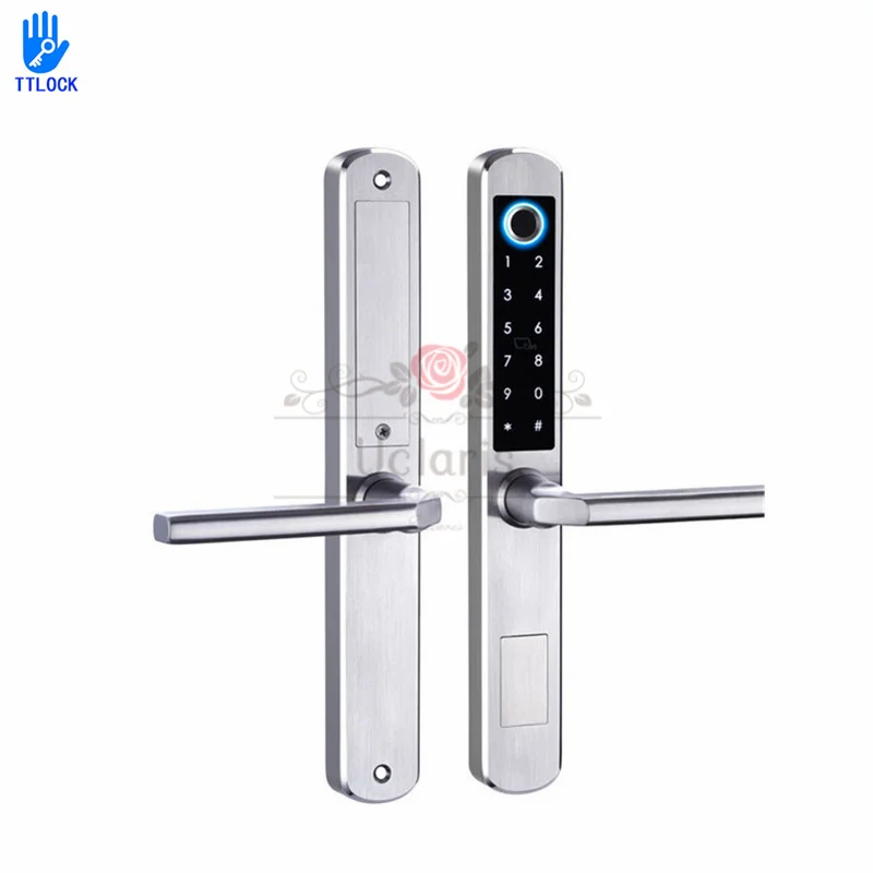 TTLock Smart Fingerprint Digital Door Lock For Aluminum Glass Doors Electronic Home Lock With Bluetooth APP Password,Card,Key