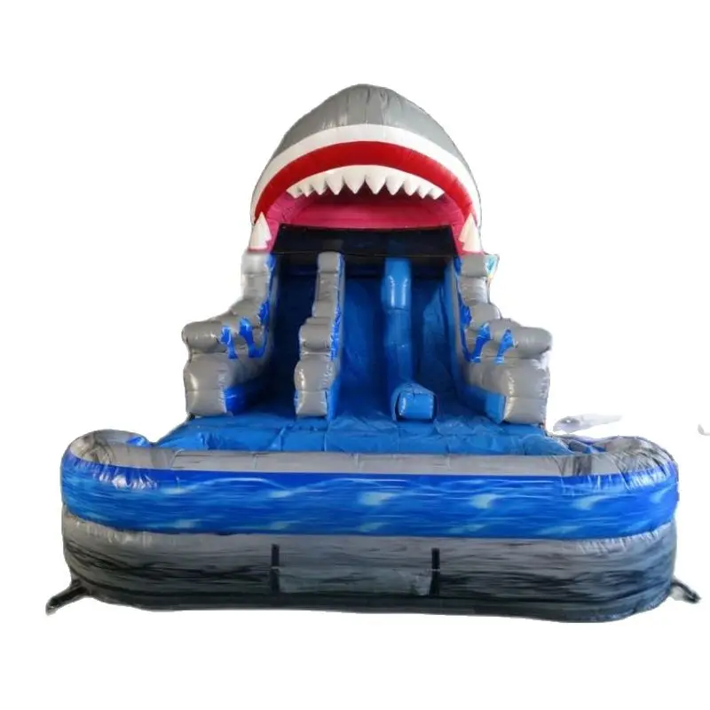 Latest design Shark PVC material Inflatable Slide Bouncy Slide  Inflatable Water Slide for kids