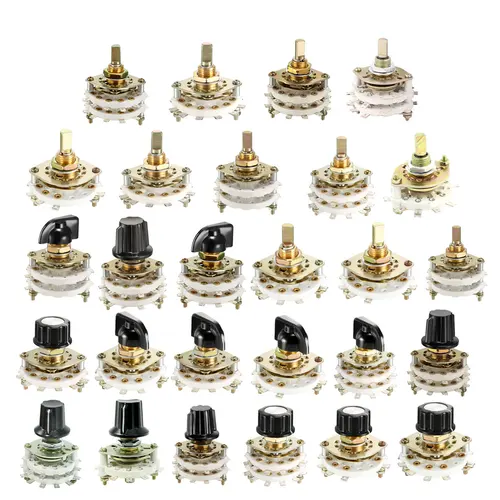 Uxcell 1/4 Uds Selector de interruptor giratorio 2 polos 3/4/5/6/8/9/10/11 posición seleccionable 1-2 canal de banda de cubierta fácil de girar