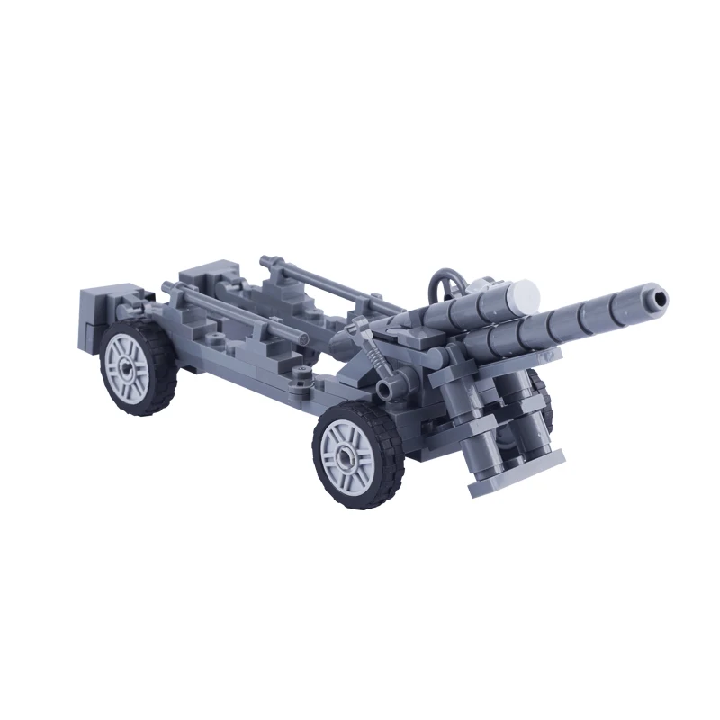 MOC Military WW2 PAK36 Cannon Soldier Building Blocks Figures Artillery Weapon Accessories Army Parts Bricks Toys for Children