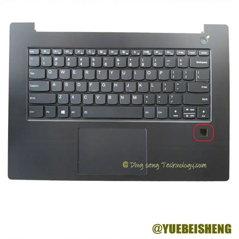 

YUEBEISHENG New For lenovo K43C-80 V330-14 V330-14IKB V330-14ISK V130-14 palmrest US keyboard upper cover FP hole Touchpad