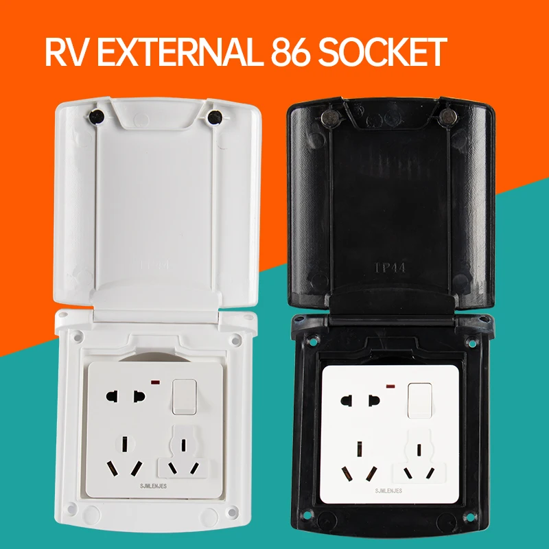 RV Modified Warehouse Door External Mains Borrowing Power Socket Door Waterproof 86 Boxes Borrowing Power Socket Door