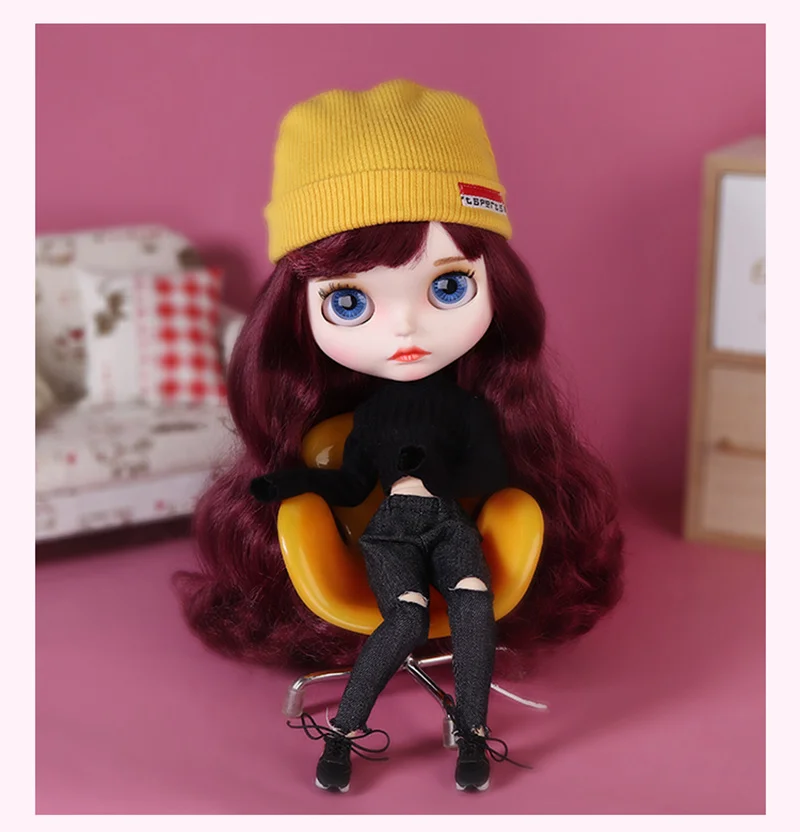 Blyth Doll 1/6 BJD Joint Body Matte Face Spray Makeup With Clothes Wig Hands Fashion Cute Big Head Anime Doll Gift For Girl Toy