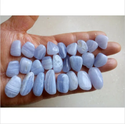 

30pcs Natural agate stone polished blue lace agate stone 40-50g