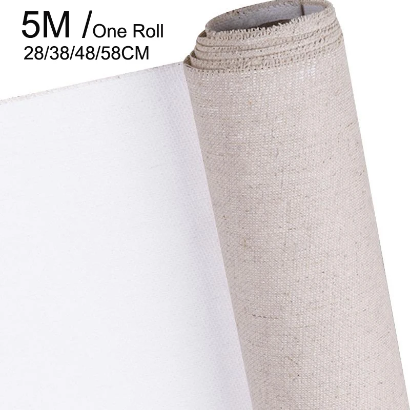 

Linen Blend Primed Blank Canvas For High Quality Layer Oil Painting Canvas Waterproof Linen Art Supplies For Artist 5M One Roll