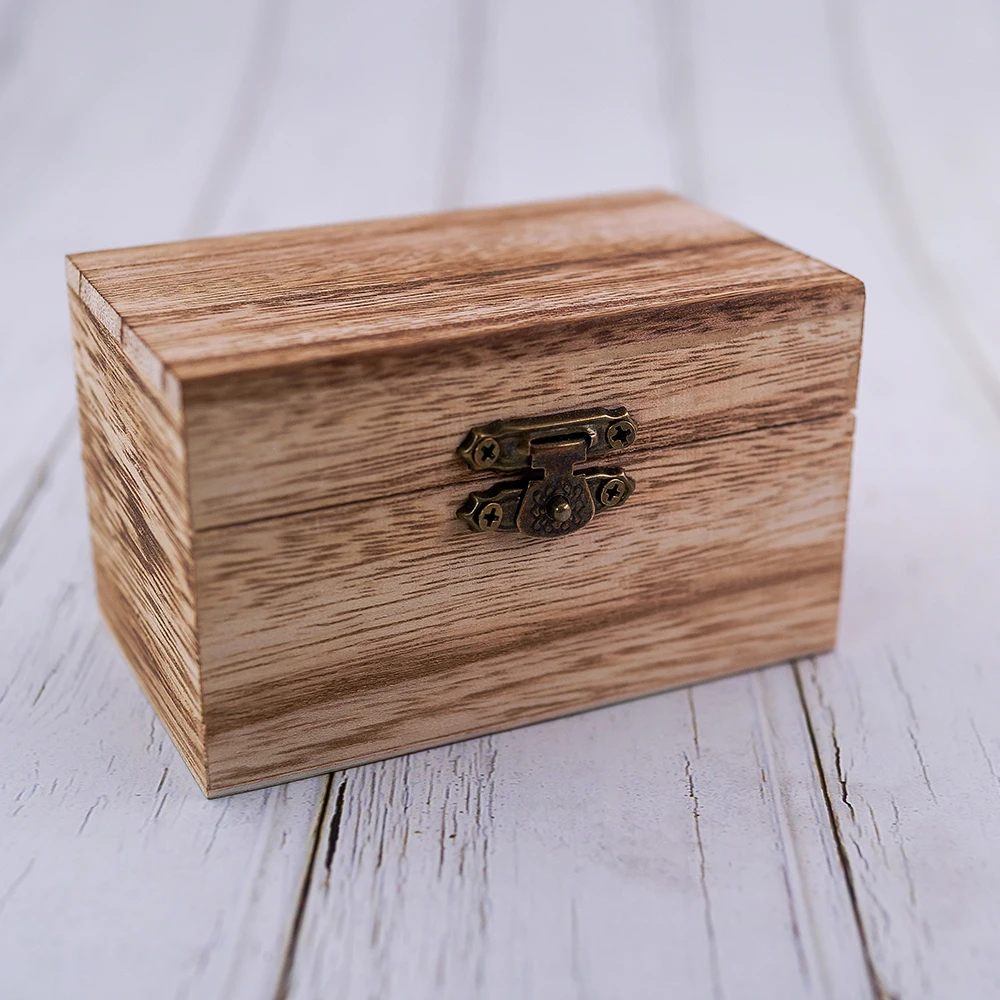 Personalized Wood Wedding Wooden Ring Box Holder Custom Your Names and Date Wedding Ring Bearer Box