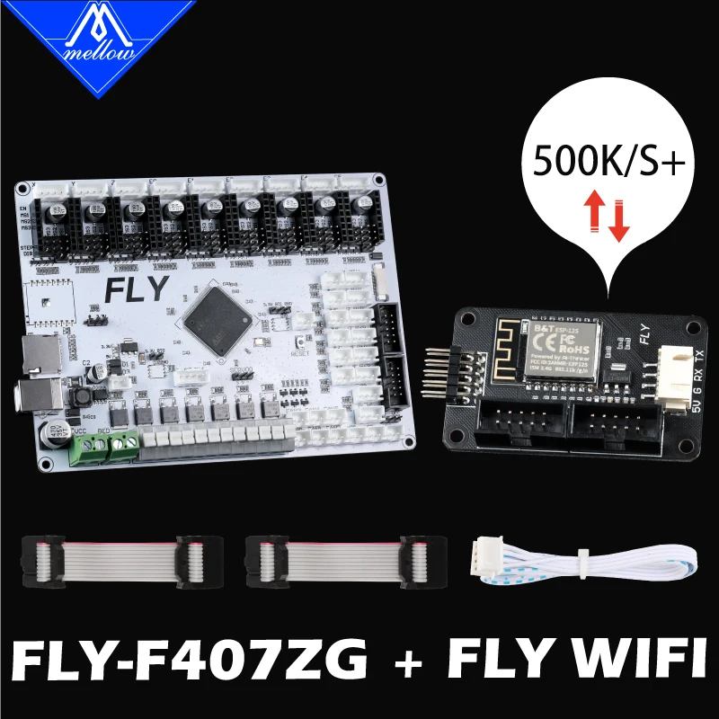 2021 Mellow FLY-F407ZG + Wifi 9 Motor Drives Reprap 32-Bit For TMC2225 TMC2209 Motherboard With 6 Extruder 3D Printer  Voron