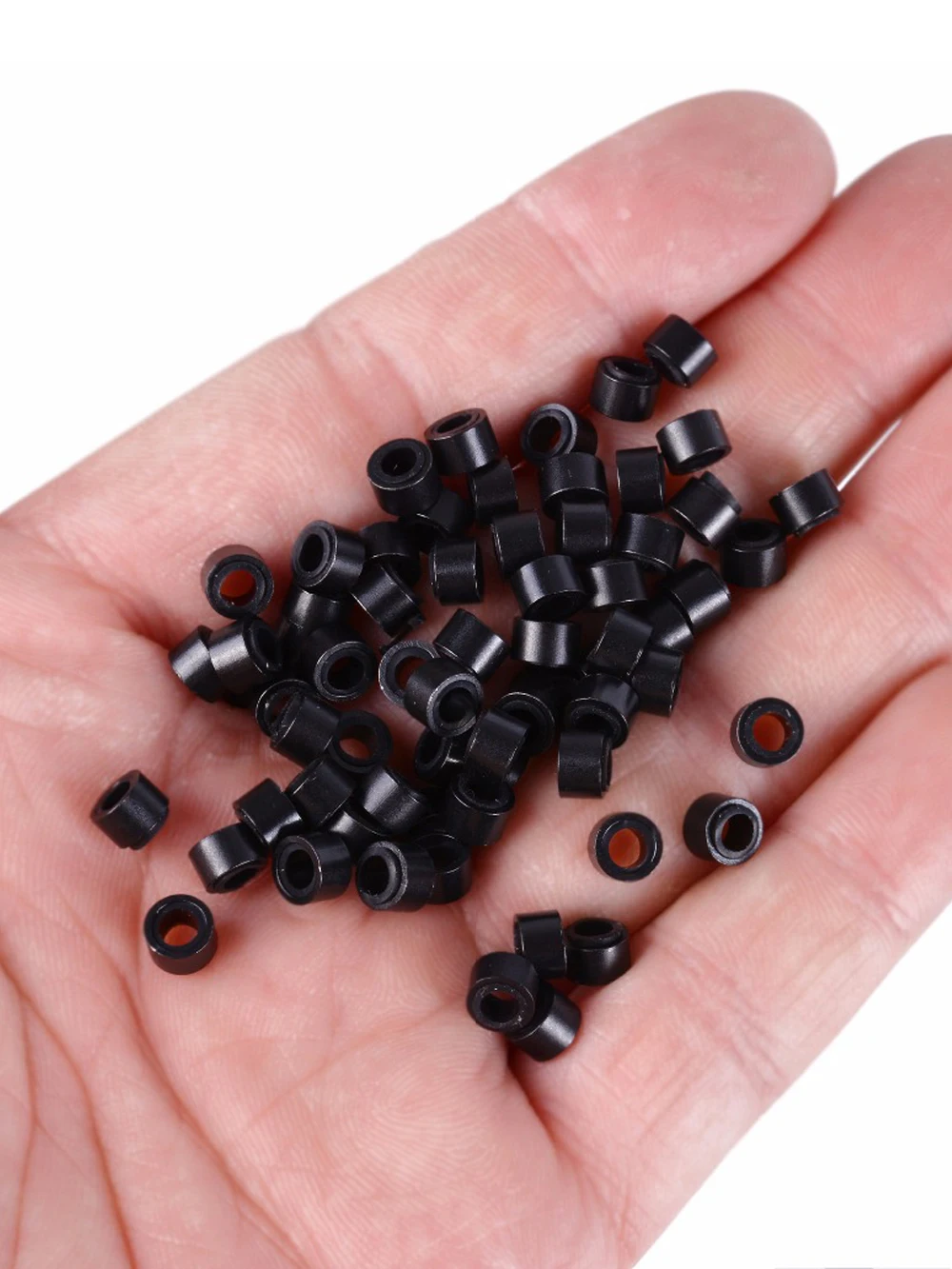 1000pcs 6mmX4mmX4mm Silicone Lined Micro Rings Links Beads for Hair Extension Tools