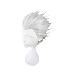 Vergil Cosplay Wig Short Silver Grey Slicked-back Hair Heat Resistant Synthetic Hair Wig + Wig Cap