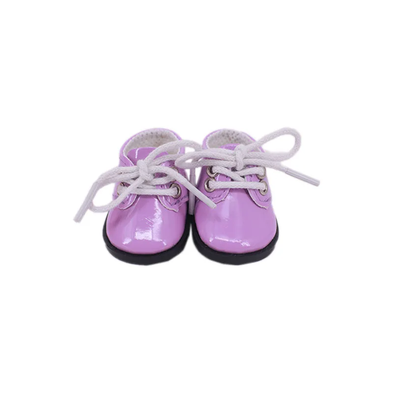 5Cm Doll Shoes Purple Rabbit Ear Convas Lace-up Shoes For 14.5 Inch American Doll For Girls,36Cm Paola,Generation,Birthday Gift