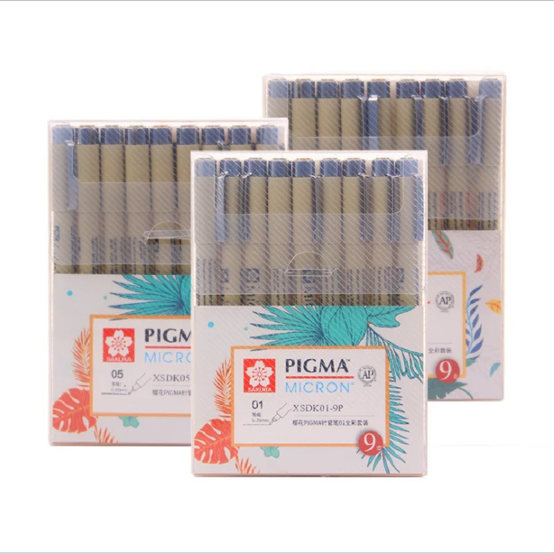 

12PCS Sakura Pigma Micron Pen Neelde Soft Brush Drawing Pen 005 01 02 03 04 05 08 1.0 Art Markers Drawing Sketch Art Supplies