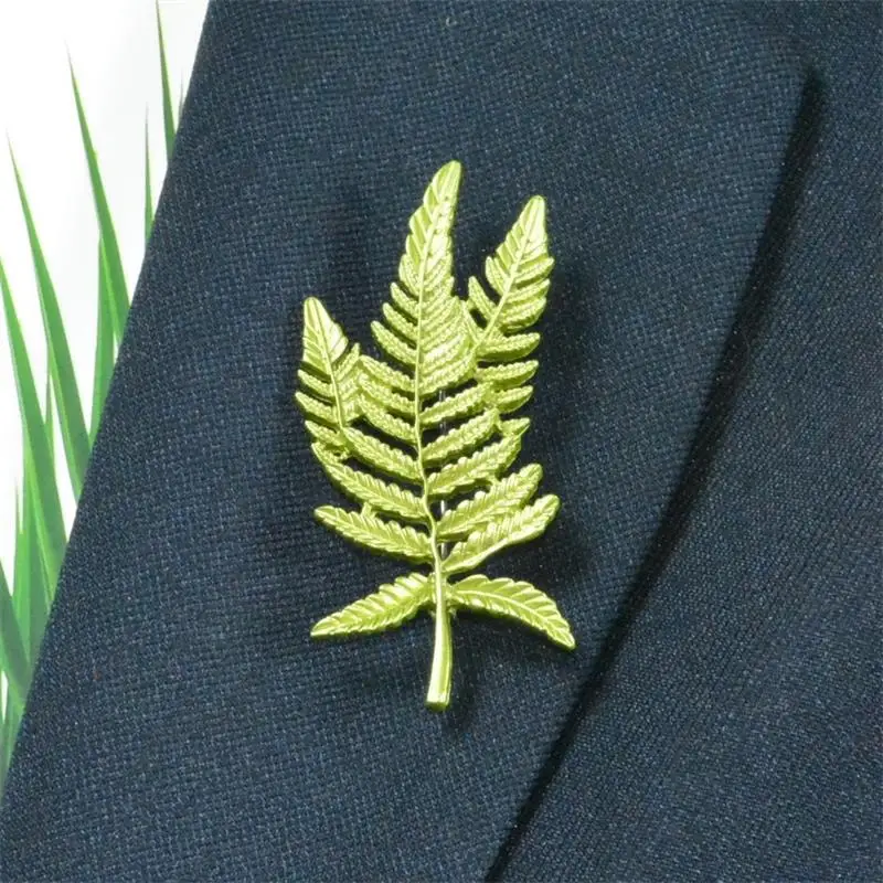 Vintage Enamel Green Color Plant Pin Tree Leaf Branches Brooch For Men Bridegroom Wedding Party Clothes Decorations Jewelry Gift