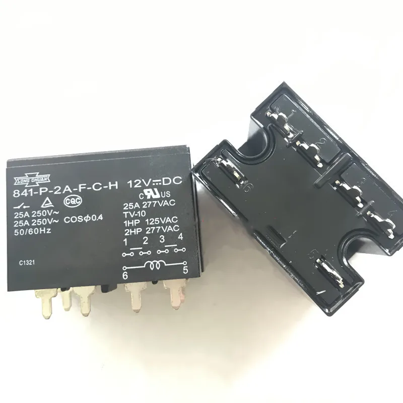 

2PCS/5PCS 100%Original New Relay 841-P-2A-C-H 841-P-2A-C-H-24VDC 841-P-2A-C-H-12VDC 841 P 2A C H 24V 12V 25A 6PIN