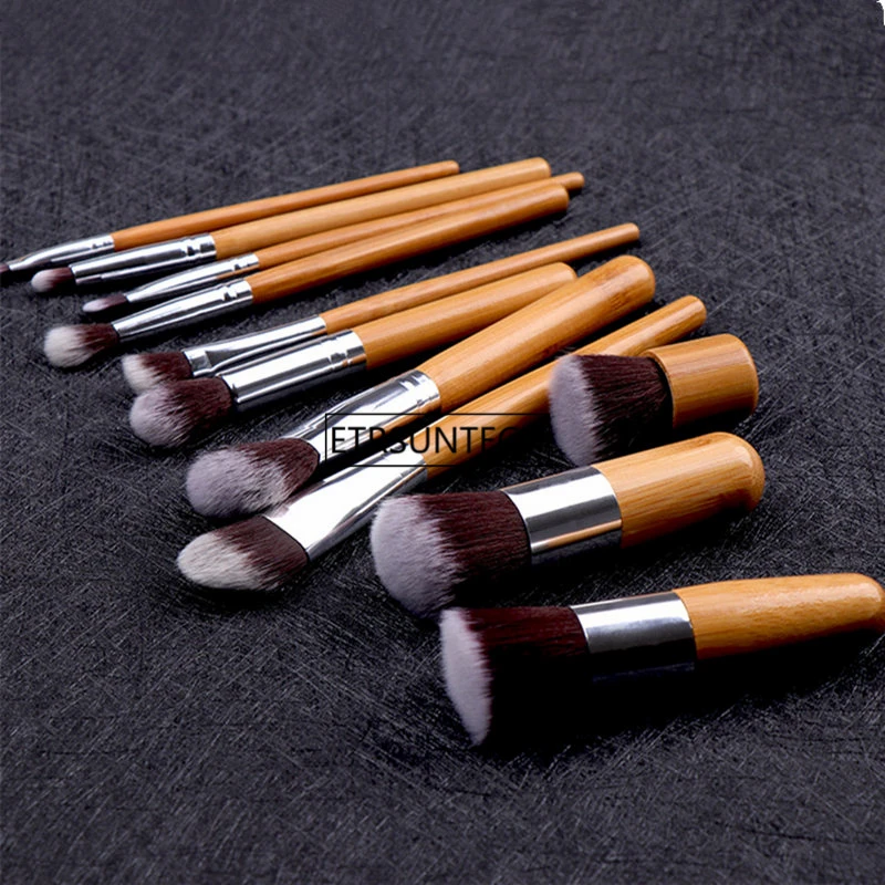 60 juegos de herramientas de maquillaje Pincel Maquiagem mango de bambú maquillaje cosmético sombra de ojos base corrector juego de brochas F3629