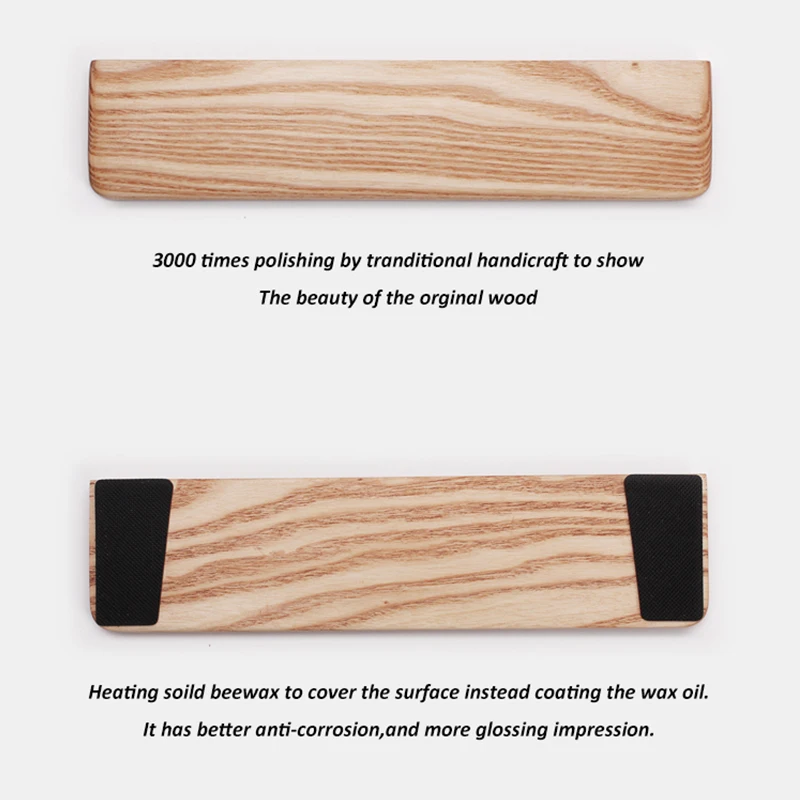 Kashcy solid Ashtree wooden palm rest for Ergonomic Gaming Mechanical Keyboard wrist support pad ,60 87 104 108keys view 6
