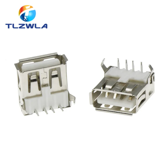10 sztuk USB 2.0 4Pin typ A złącze wtykowe żeńskie G54 2 stopy 90 stopni transmisja danych ładowanie