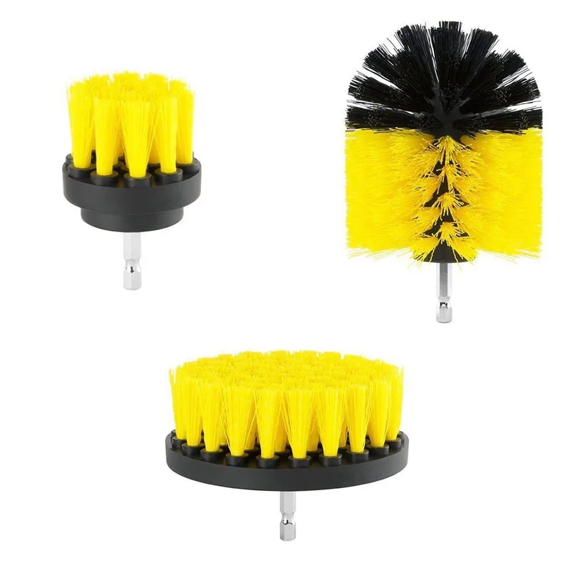 3pcs Eletric Drill Brush Tile Grout Power Scrubber Cleaning Tub Cleaner Combo Tool For Power Tools