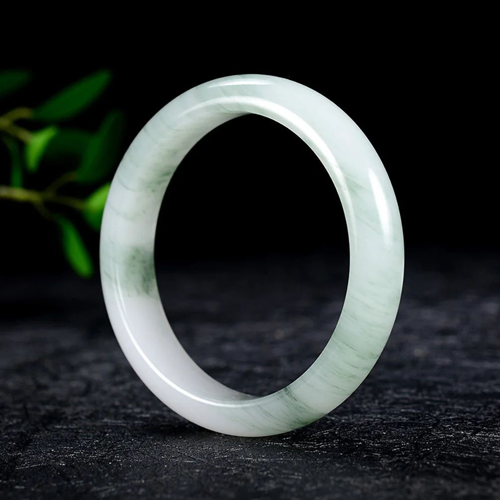 

Natural Green Jade Bangles Round Jade Bracelets Jewelry Amulet for Women Luck Jewelry Jade