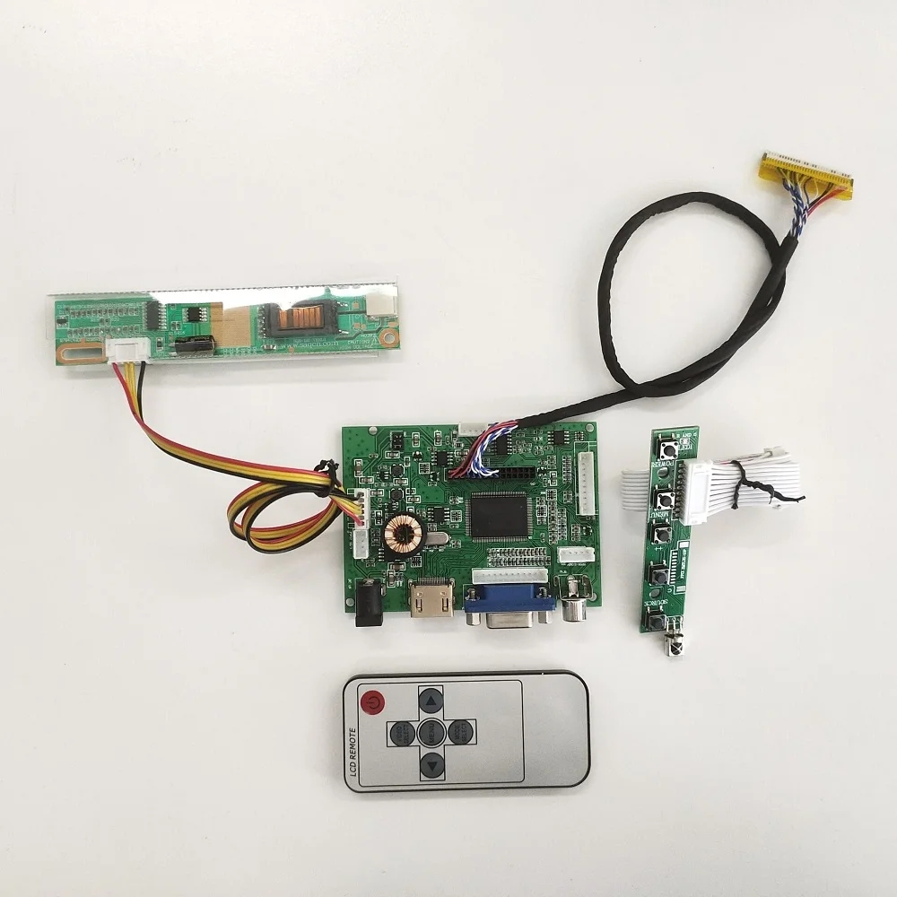 Placa controladora de áudio VGA compatível com HDMI, kit de driver remoto para B156XW01, V0, 1366X768, 15,6 "tela do monitor, DIY LVDS