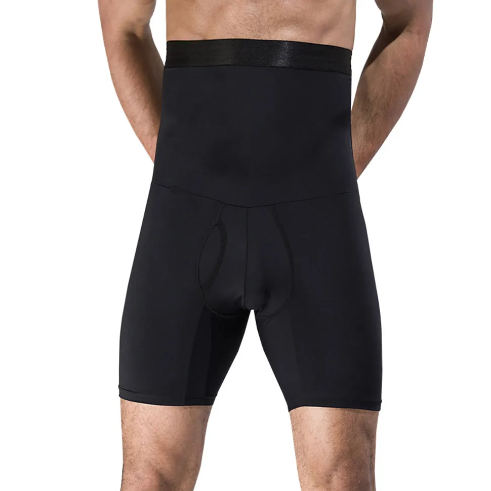 

High Waist Men Bodysuit Shaper Pants Slimming Compression Double Layers Quick Dry Body Shaper Stomach Abdomen Girdle Underwear