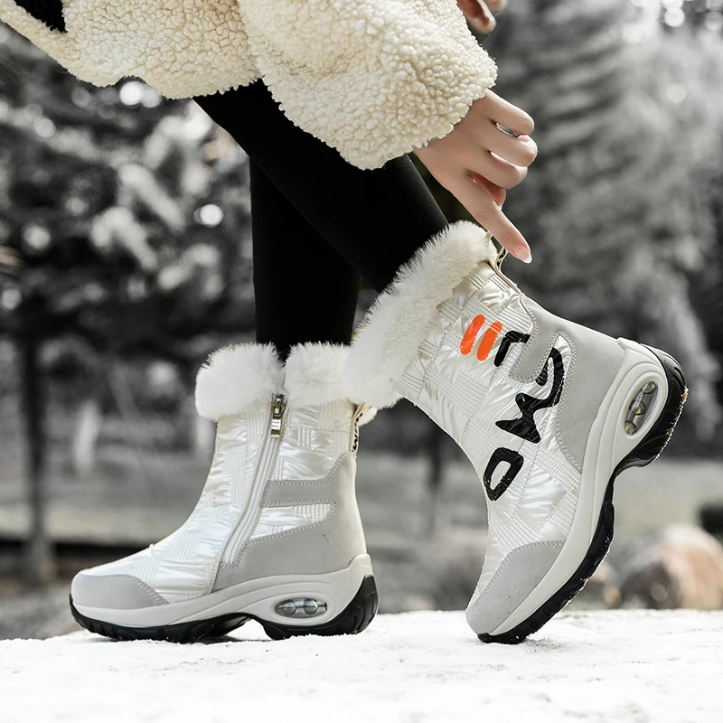Winter Shoes Women Thigh High Leather Boots 2021 Fashion Women Booties Mid-Calf Platform Comfortable Ladies Boots Keep Warm