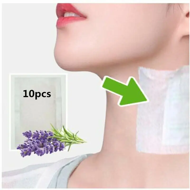 10 patches Neck Lymphatic Detox Patch Lavender Neck Patch Anti-Swelling Herbal Pads Improve Sleep Foot Patches