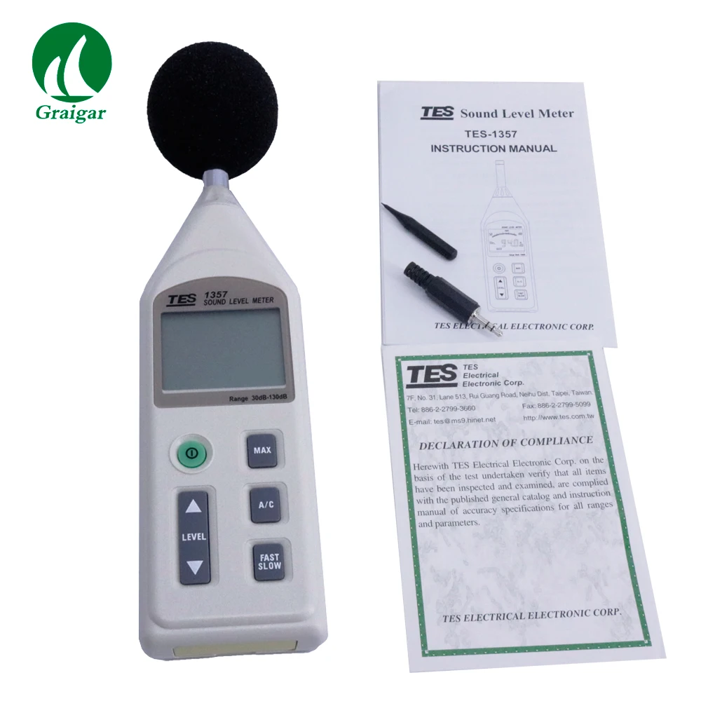 New High Accuracy TES-1357 Digital Sound Level Meter Noise Meter Level Range 30DB To 130D