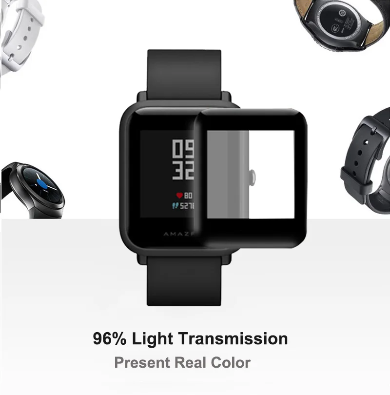 Amazfit Bip Film For Xiaomi Amazfit bip S Glass Screen Protectors Fiberglass ultra-thin Protective Full Cover HD For Accessories