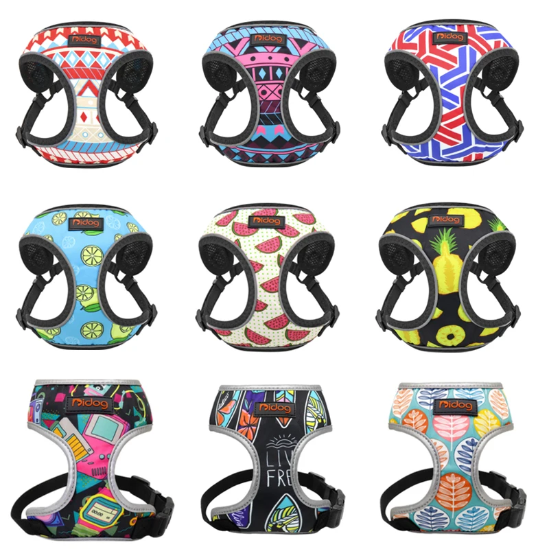 Cute Reflective Small Dog Cat Harness Vest Indian Print Puppy Cat Harness Mesh Harness for Small Dogs Cat Chihuahua Yorkshire