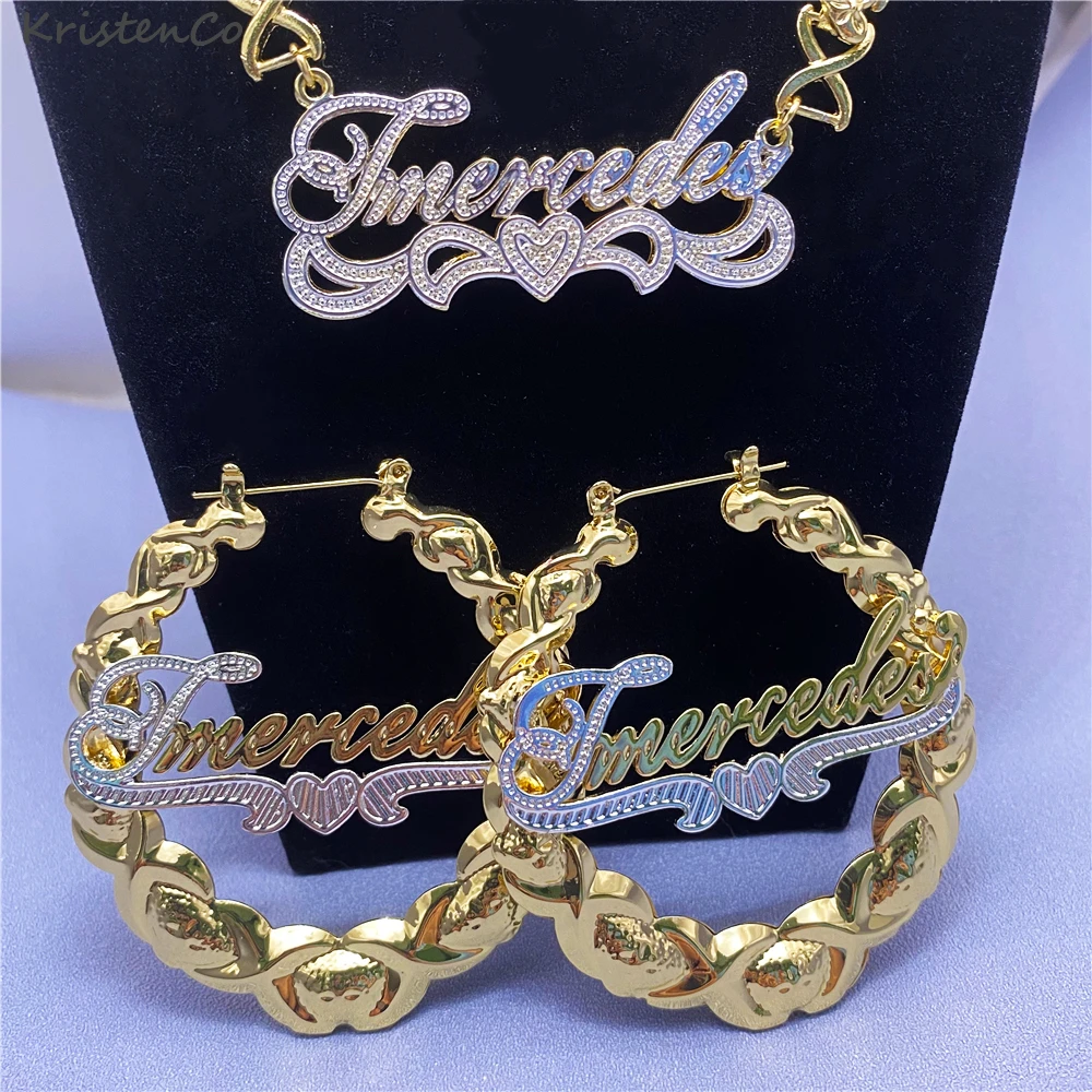 Kristen XOXO Custom Name Jewelry Set Fashion New Ladies XOXO Earrings Custom Name Earrings Gold Hoops Earrings for Women Gifts