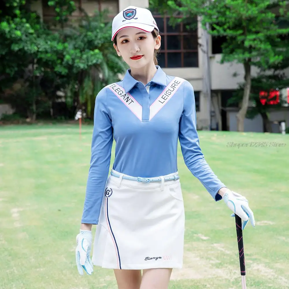 2021 Women Golf Shirt Ladies Long-Sleeved Slim Fit T-Shirt Women Ball Sun-Protection Golf Clothes Baseball Table Tennis Tops