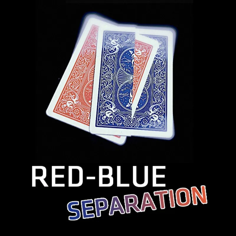 

Red-Blue Separation Close up Magic Tricks Illusions Beginner Gimmick Poker Deck Magic Show Magician Street Bar Props