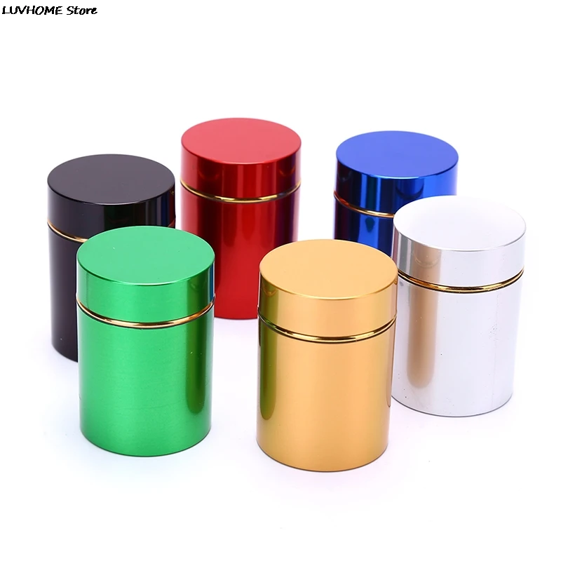 1pc Aluminum Herb Stash Metal Sealed Can Tea Strage Bottles Jars Boxes Smell Proof Container 70ML