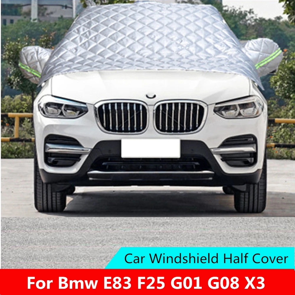 

For Bmw E83 F25 G01 G08 X3 X4 F26 Car Windshield Mirror Cover Cotton Wool Sun Shade Protector Winter Snow Ice Rain Dust Frost