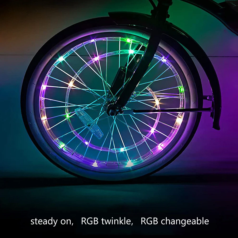 New 16-Color Bicycle Wheel Light Mountain Bike Tire light LED Hot Wheel Light Car Light Riding Explosive Atmosphere Decor Light